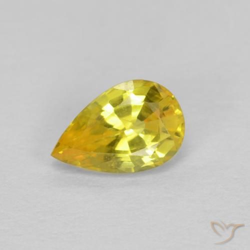 0.58ct 天然 中黄色 蓝宝石, 梨形, VS