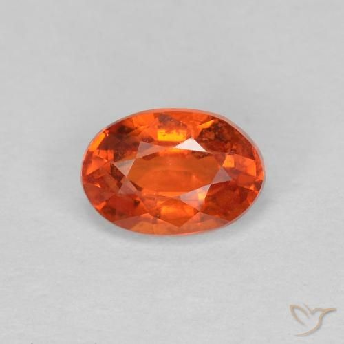 0.68ct 天然 红橙色 蓝宝石, 椭圆形, VS