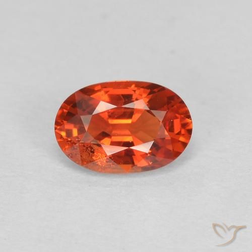 0.60ct 天然 红橙色 蓝宝石, 椭圆形, VS