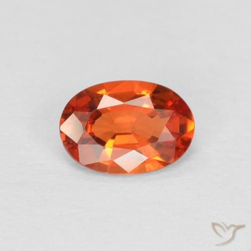0.48ct 天然 红橙色 蓝宝石, 椭圆形, VS