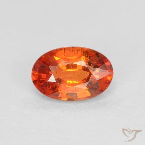 0.65ct 天然 红橙色 蓝宝石, 椭圆形, VS