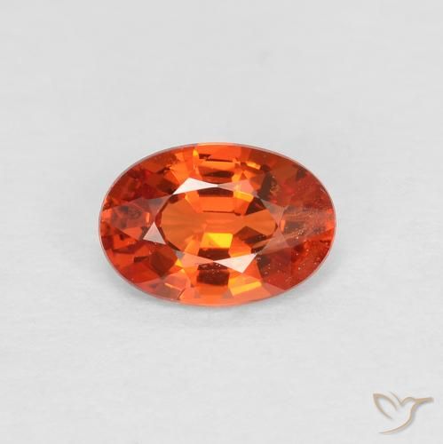 0.49ct 天然 红橙色 蓝宝石, 椭圆形, VS