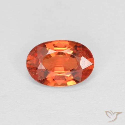 0.49ct 天然 红橙色 蓝宝石, 椭圆形, VS