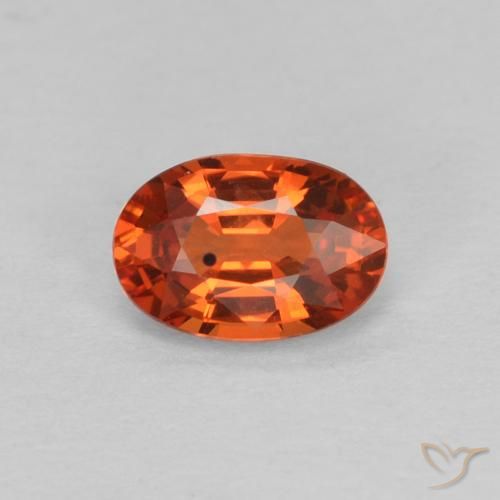 0.64ct 天然 红橙色 蓝宝石, 椭圆形, VVS-VS