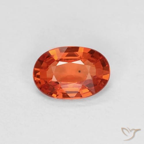 0.46ct 天然 橙红色 蓝宝石, 椭圆形, VVS
