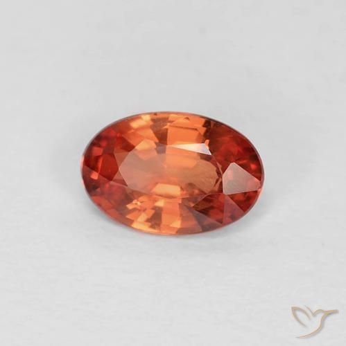0.46ct 天然 橙红色 蓝宝石, 椭圆形, VVS