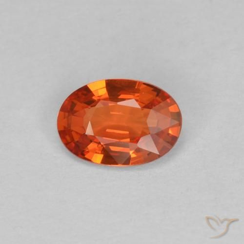 0.40ct 天然 红橙色 蓝宝石, 椭圆形, VVS