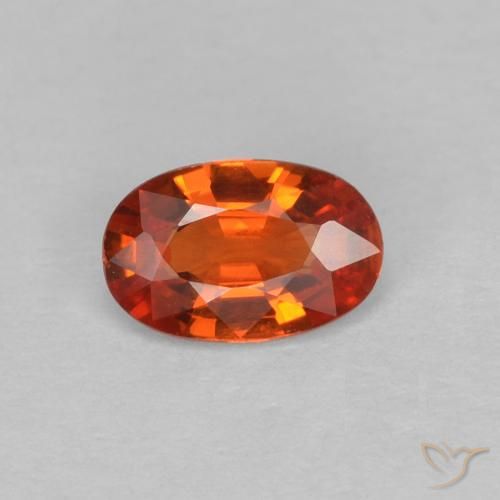 0.46ct 天然 红橙色 蓝宝石, 椭圆形, VVS