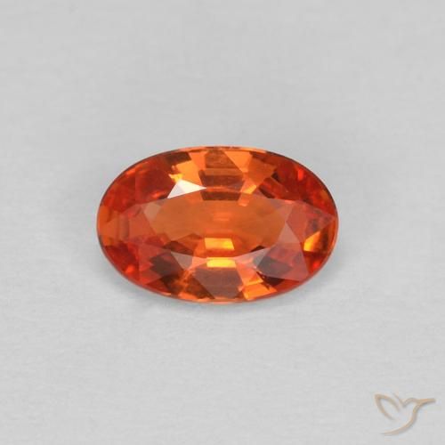 0.45ct 天然 红橙色 蓝宝石, 椭圆形, VVS