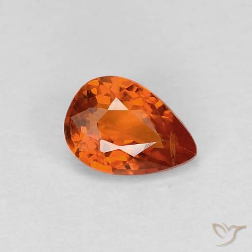 0.60ct 天然 中橙 蓝宝石, 梨形, VVS-VS