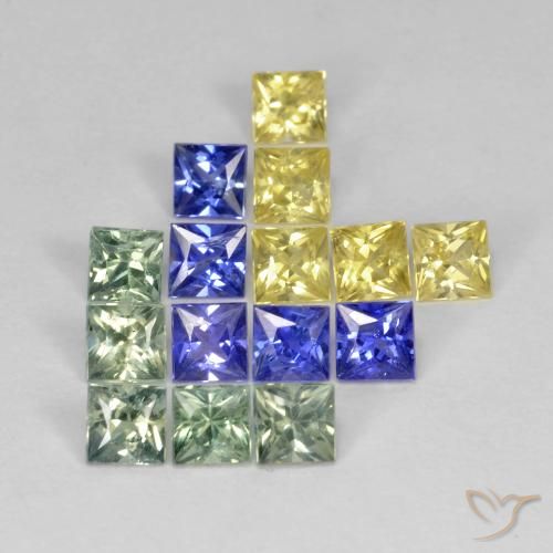 2.75ctw 天然 彩色 蓝宝石, 正方形, VS