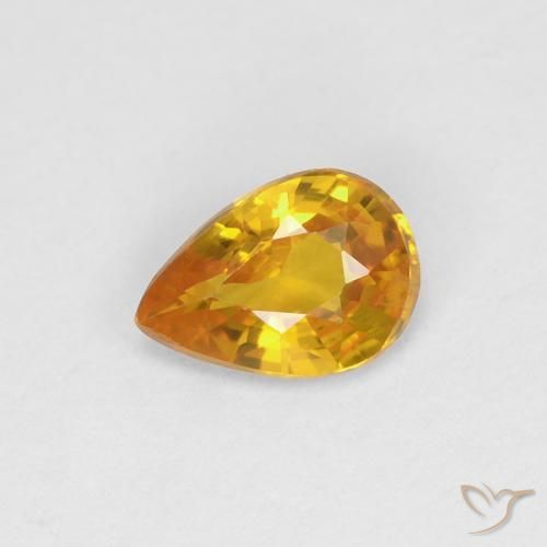 0.45ct 天然 金色 蓝宝石, 梨形, VVS-VS