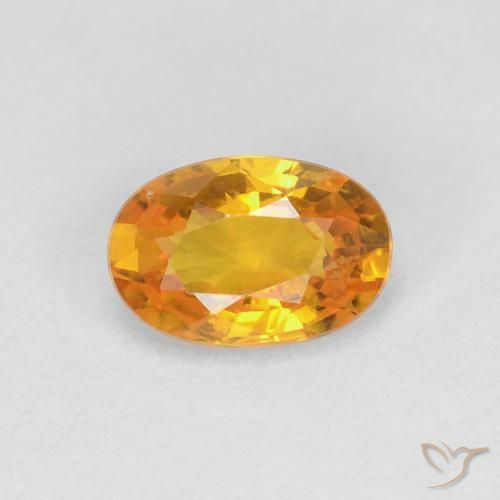 0.66ct 天然 黄金色 蓝宝石, 椭圆形, VVS-VS