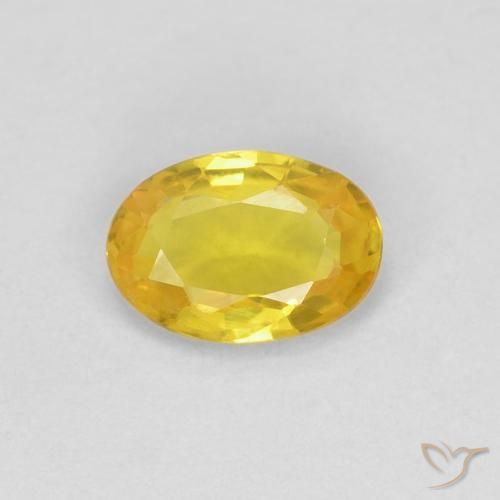 0.50ct 天然 黄色 蓝宝石, 椭圆形, VVS-VS