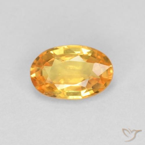 0.60ct 天然 橙金 蓝宝石, 椭圆形, VVS-VS