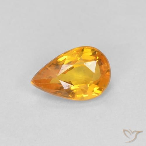0.51ct 天然 橙金 蓝宝石, 梨形, VVS-VS