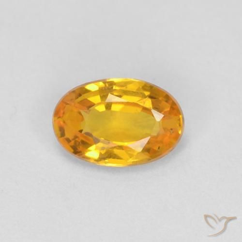0.51ct 天然 金色 蓝宝石, 椭圆形, VVS-VS