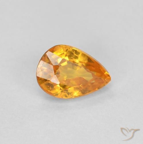 0.56ct 天然 深橙金 蓝宝石, 梨形, VVS-VS