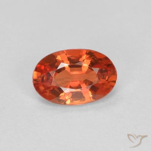 0.55ct 天然 红橙色 蓝宝石, 椭圆形, VVS-VS