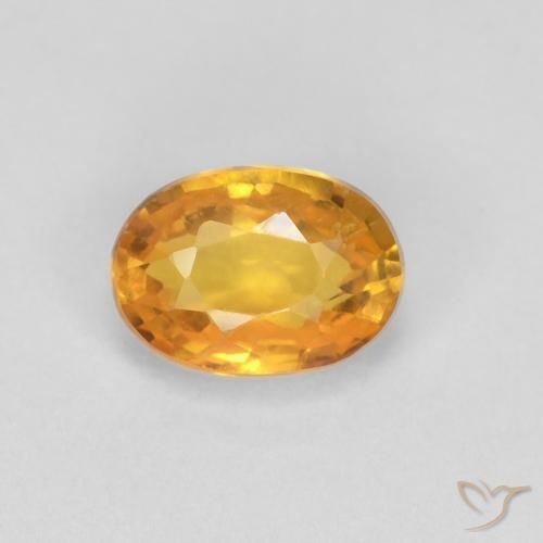 0.65ct 天然 深橙金 蓝宝石, 椭圆形, VVS