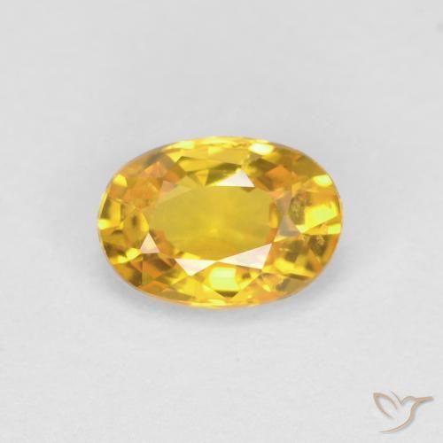 0.61ct 天然 金色 蓝宝石, 椭圆形, VVS