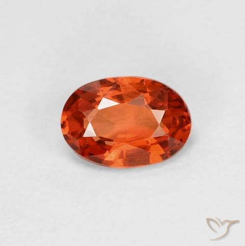 0.58ct 天然 红橙色 蓝宝石, 椭圆形, VVS