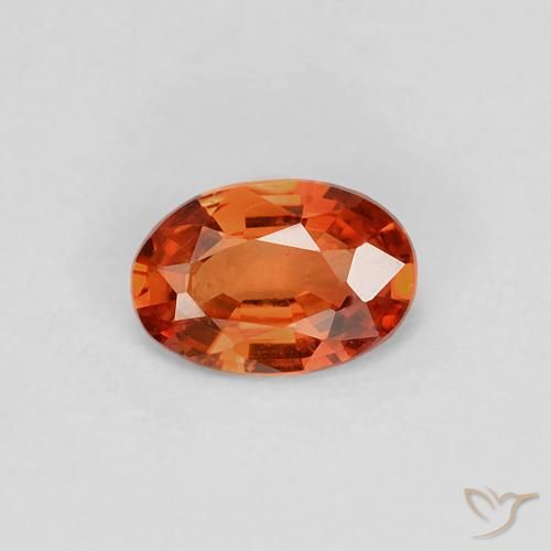 0.39ct 天然 红橙色 蓝宝石, 椭圆形, VVS