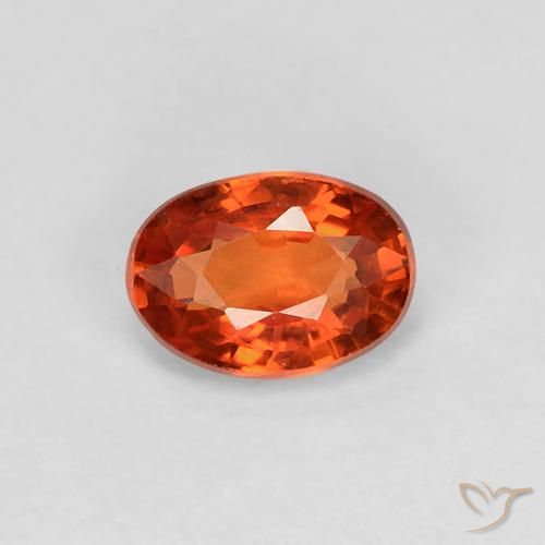 0.60ct 天然 红橙色 蓝宝石, 椭圆形, VVS