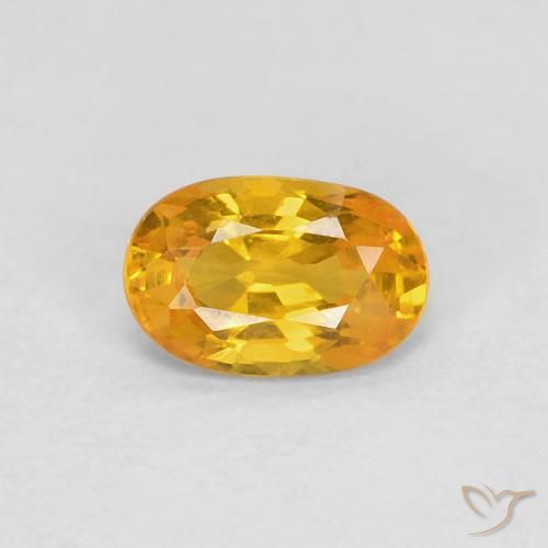 0.62ct 天然 橙金 蓝宝石, 椭圆形, VVS