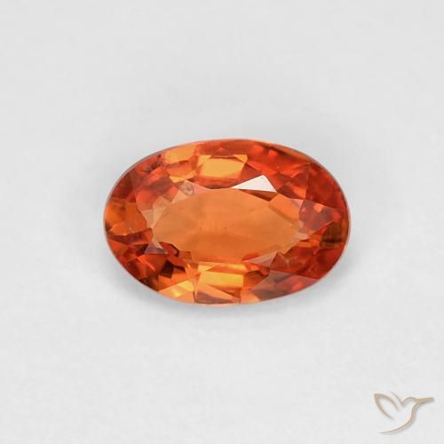 0.51ct 天然 红橙色 蓝宝石, 椭圆形, VVS