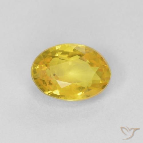 0.56ct 天然 中黄色 蓝宝石, 椭圆形, VS