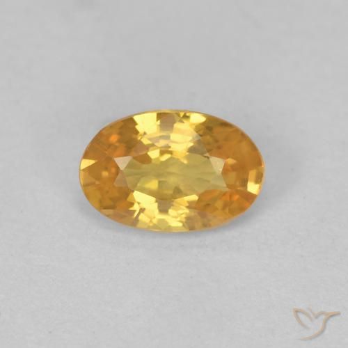 0.57ct 天然 深金橙色 蓝宝石, 椭圆形, VS