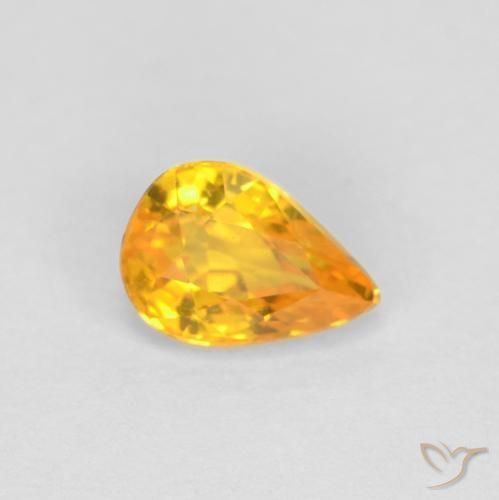 0.59ct 天然 中橙 蓝宝石, 梨形, VVS-VS