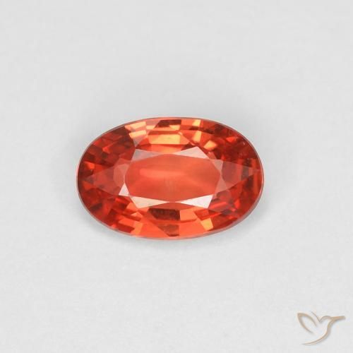 0.43ct 天然 红橙色 蓝宝石, 椭圆形, VVS