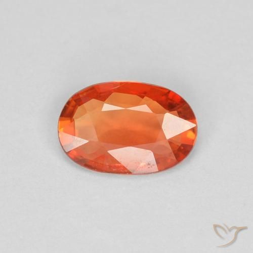 0.39ct 天然 红橙色 蓝宝石, 椭圆形, VVS