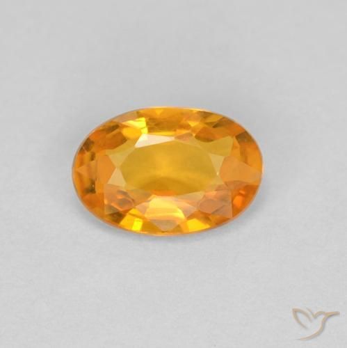 0.52ct 天然 中橙 蓝宝石, 椭圆形, VVS