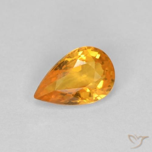 0.54ct 天然 中橙 蓝宝石, 梨形, VVS