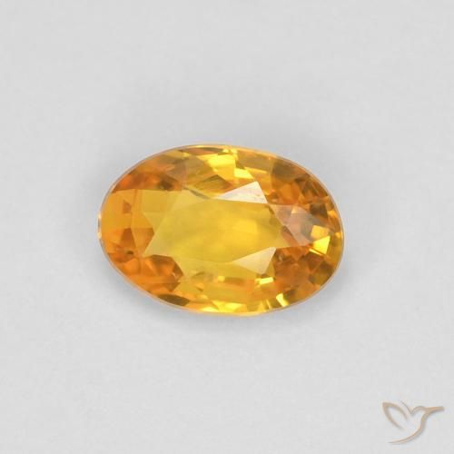 0.55ct 天然 橙金 蓝宝石, 椭圆形, VVS