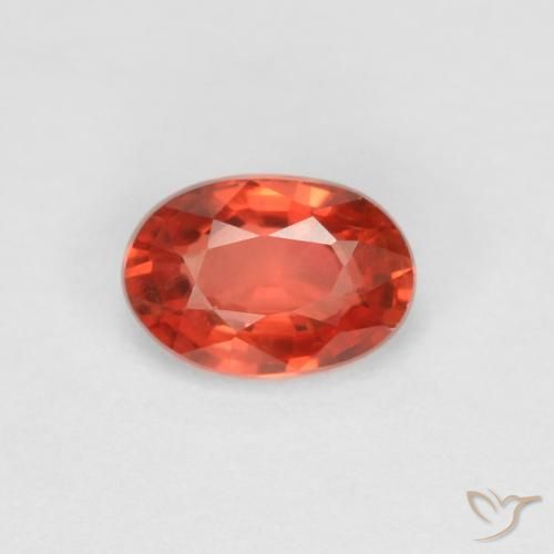 0.58ct 天然 红橙色 蓝宝石, 椭圆形, VVS-VS