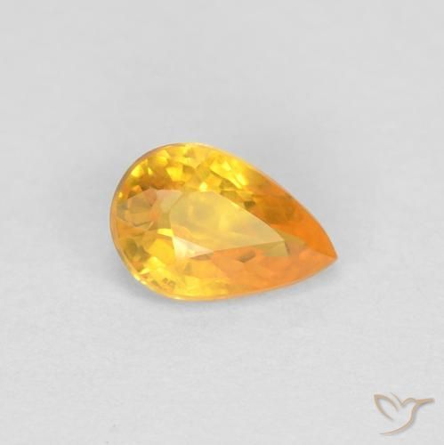 0.48ct 天然 中橙 蓝宝石, 梨形, VVS-VS