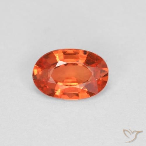 0.44ct 天然 红橙色 蓝宝石, 椭圆形, VVS