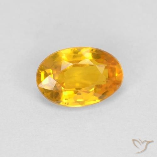 0.67ct 天然 橙金 蓝宝石, 椭圆形, VVS