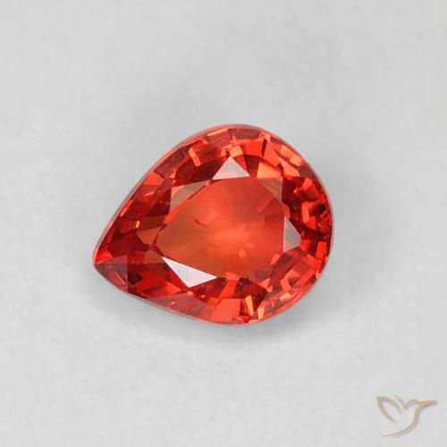 0.51ct 天然 明亮的深红色 蓝宝石, 梨形, VVS-VS