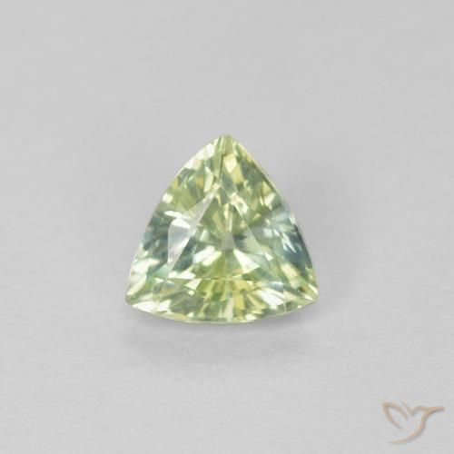 0.45ct 天然 黄绿色 蓝宝石, 胖三角形, VVS