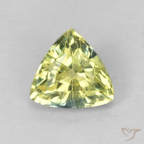 0.44ct 天然 黄绿色 蓝宝石, 胖三角形, VS