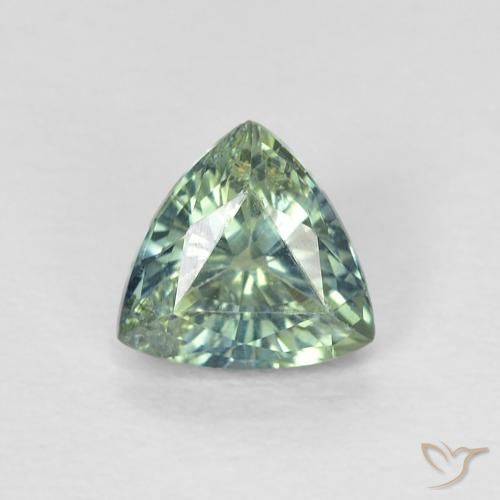 0.68ct 天然 青色 蓝宝石, 胖三角形, VS