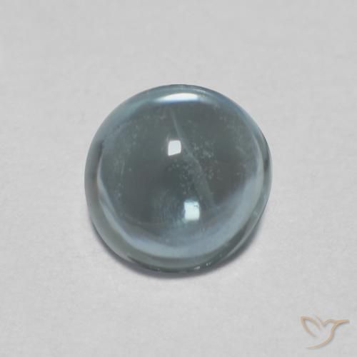 0.51ct 天然 灰蓝绿色 蓝宝石, 圆形的, 透明