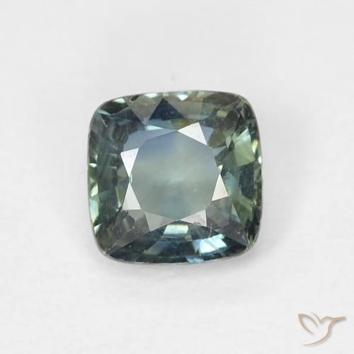 0.61ct 天然 蓝绿色 蓝宝石, 软垫, VVS-VS