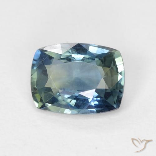 0.90ct 天然 青色 蓝宝石, 软垫, VVS-VS