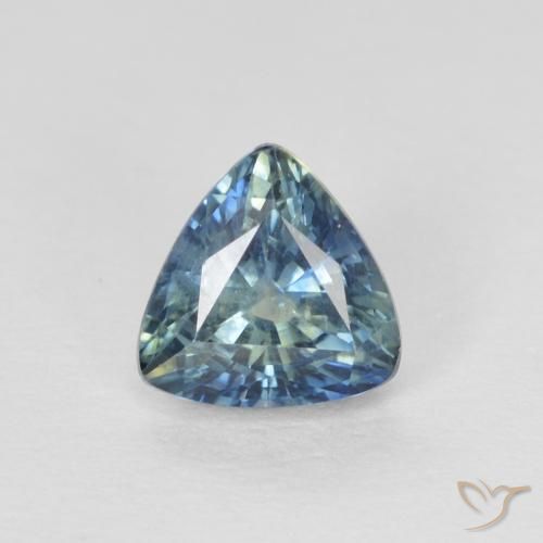 0.75ct 天然 青色 蓝宝石, 胖三角形, VS